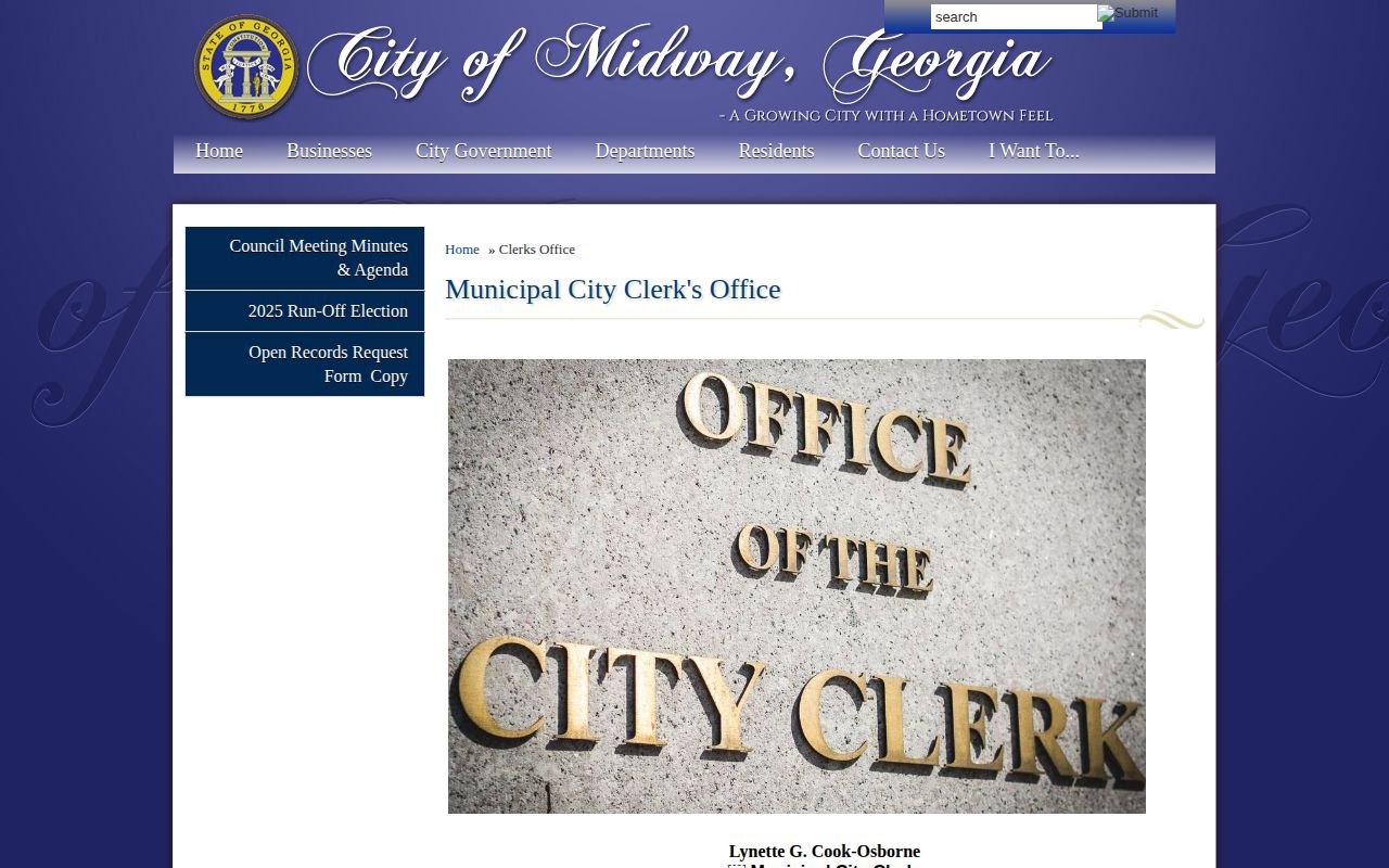 Midway city clerk and official records page for busted mugshot requests
